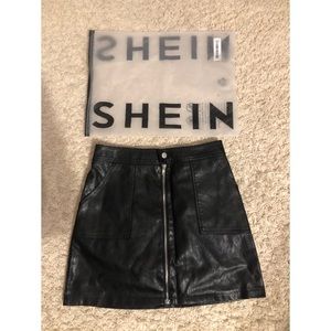 Small Black Leather Skirt